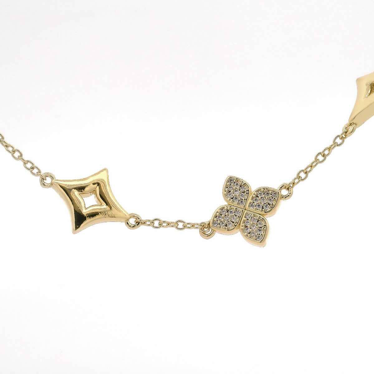 Omnia Golden Clove Set with High-Quality Simulated Diamonds Gold Plated - OMNIASTORES UAE