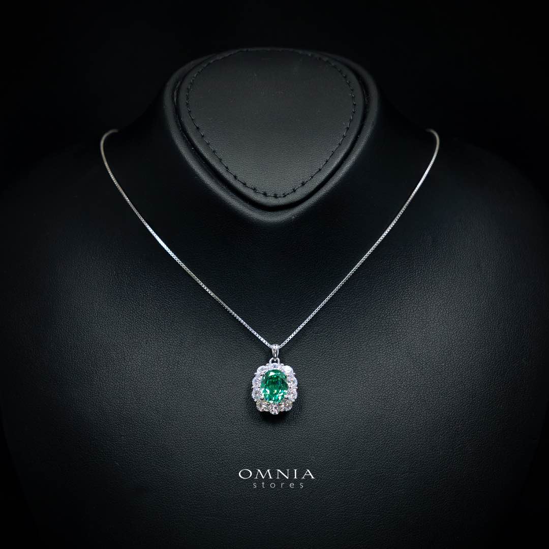 Omnia Mashael Necklace 925 Silver in High Quality Simulated Diamonds