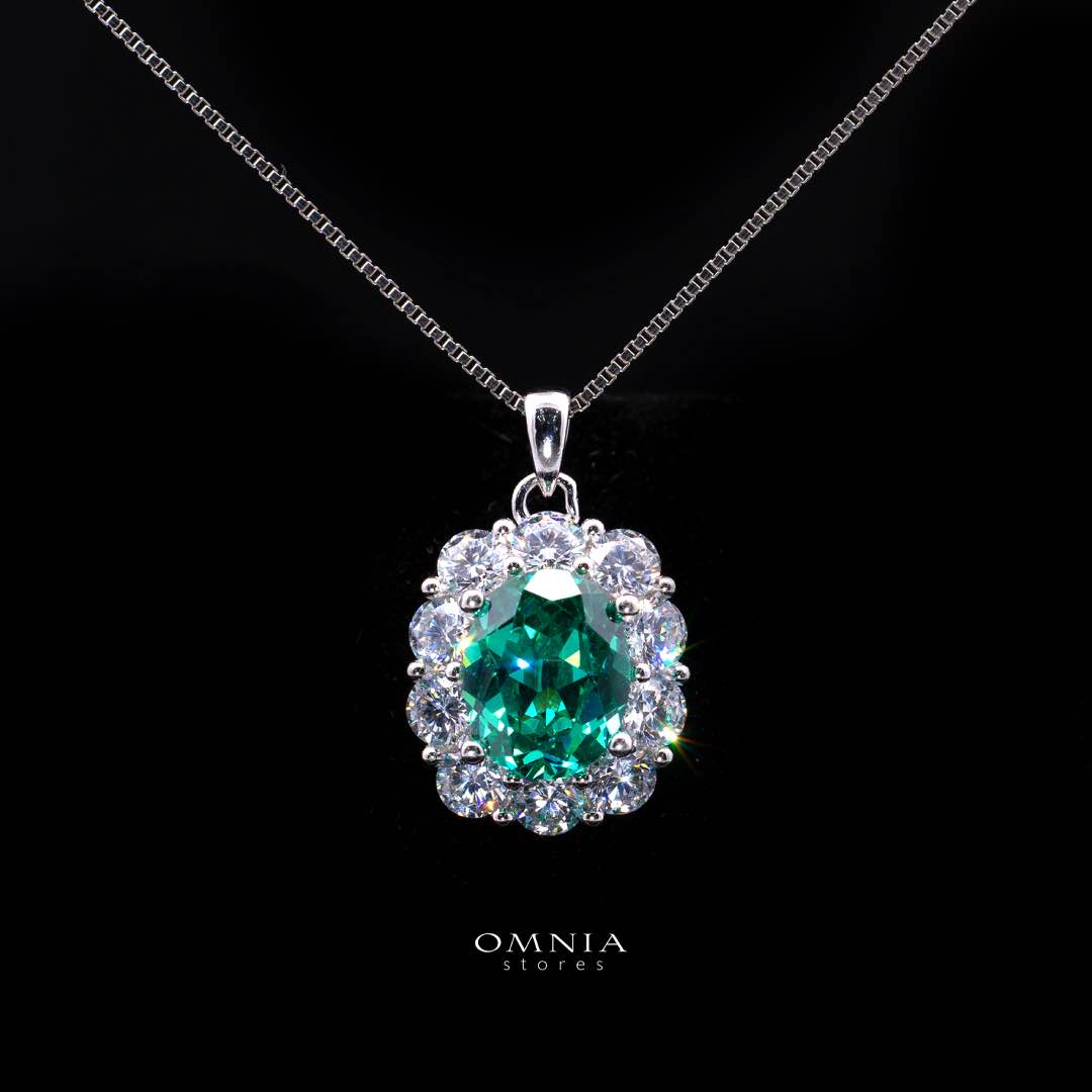 Omnia Mashael Necklace 925 Silver in High Quality Simulated Diamonds