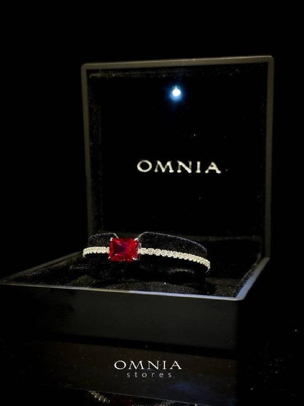 Omnia Gabrielle Red Bracelet In 92.5 Silver High Quality Simulated Diamonds - OMNIASTORES UAE