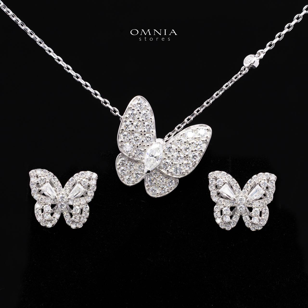 Shenique White Moissanite Necklace and Earrings Se in 925 Sterling Silver