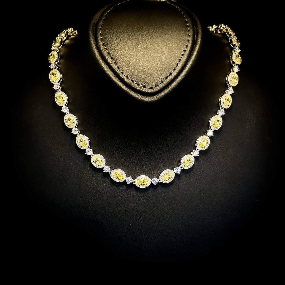 Omnia Asiya Yellow Necklace 925 Silver In High Quality Simulated diamonds - OMNIASTORES UAE