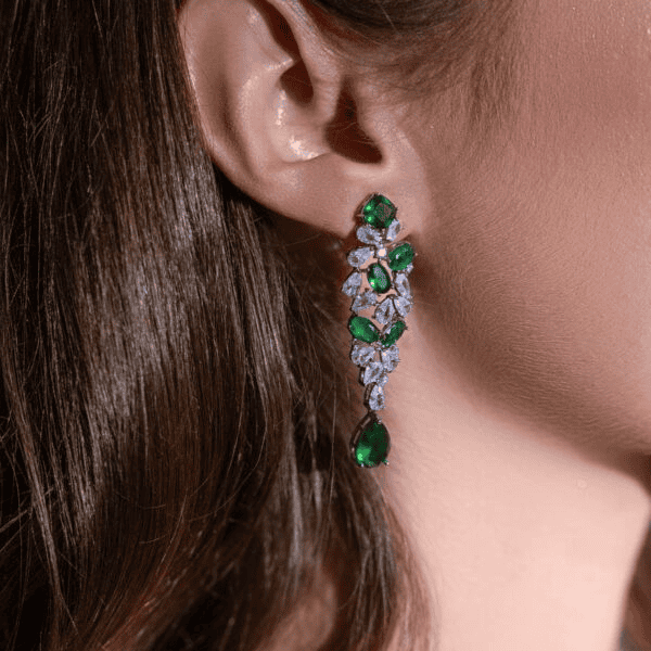 Omnia Reman Green Full Set in High Quality Zircon Stone Rhodium Plated - OMNIASTORES UAE