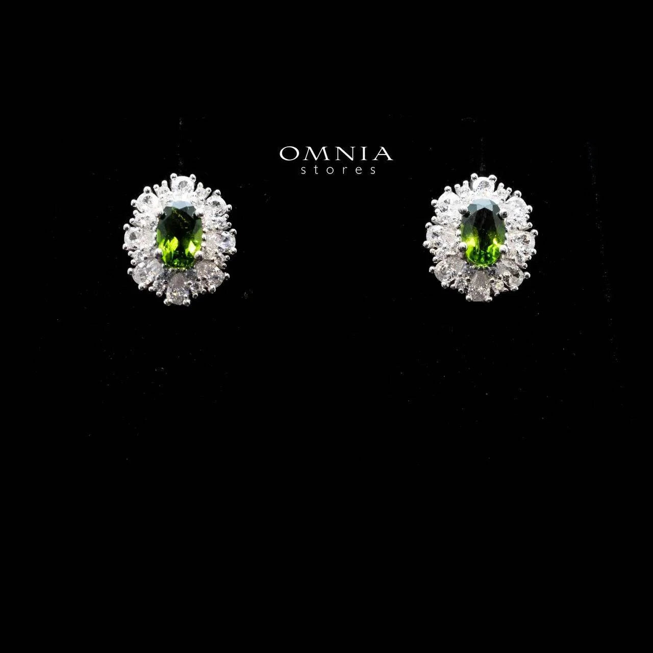 Omnia Jeana Earrings in 92.5 Silver High Quality Pyroxene Stone - OMNIASTORES UAE