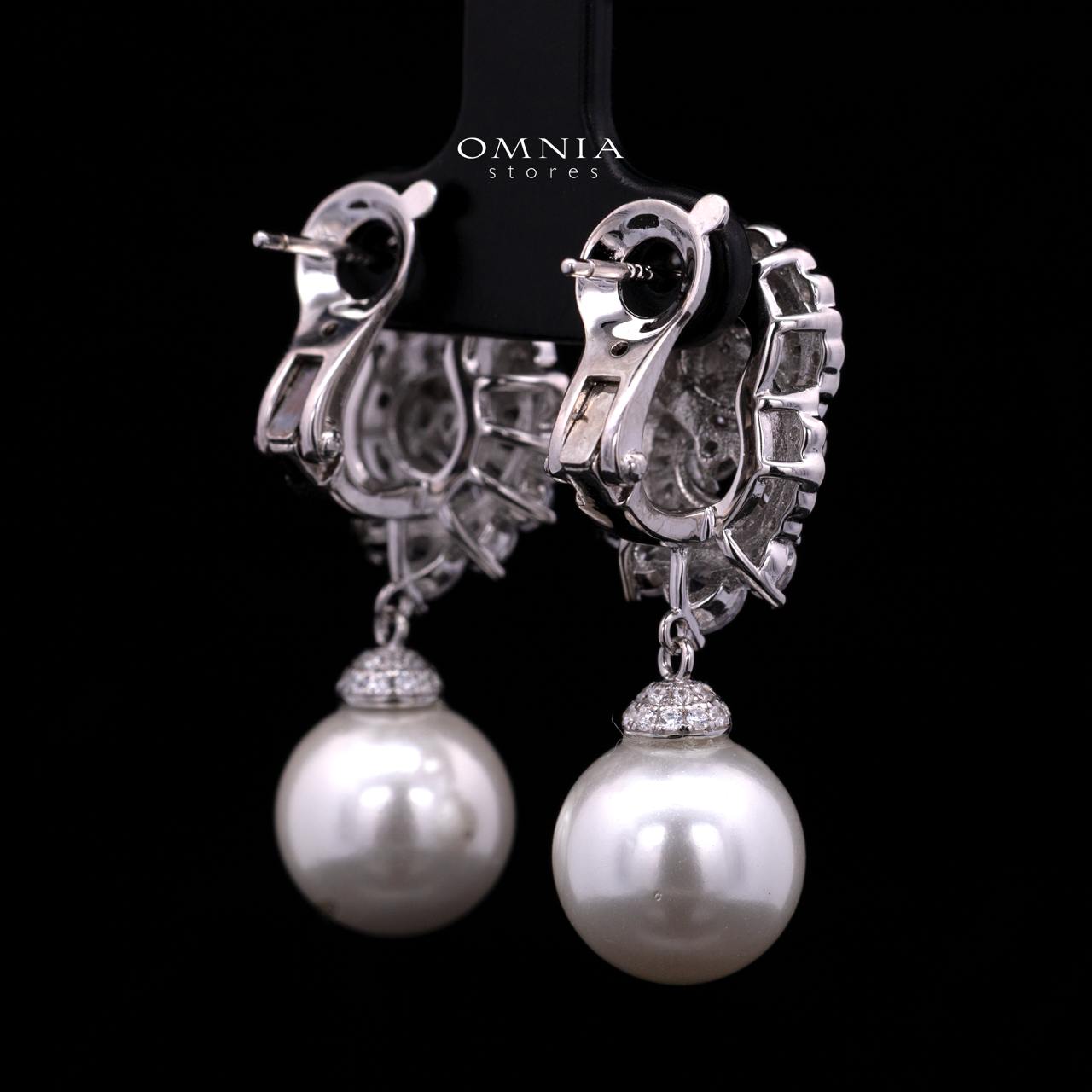 Francesca Luxury Pearl Drop Earrings in 925 Sterling Silver with Premium Cubic Zirconia