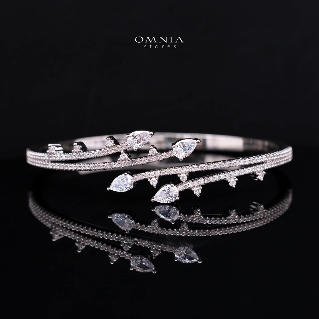Yuliana Luxury White Bridal Full Set with High-Quality Premium Zircon Stones, Rhodium-Plated