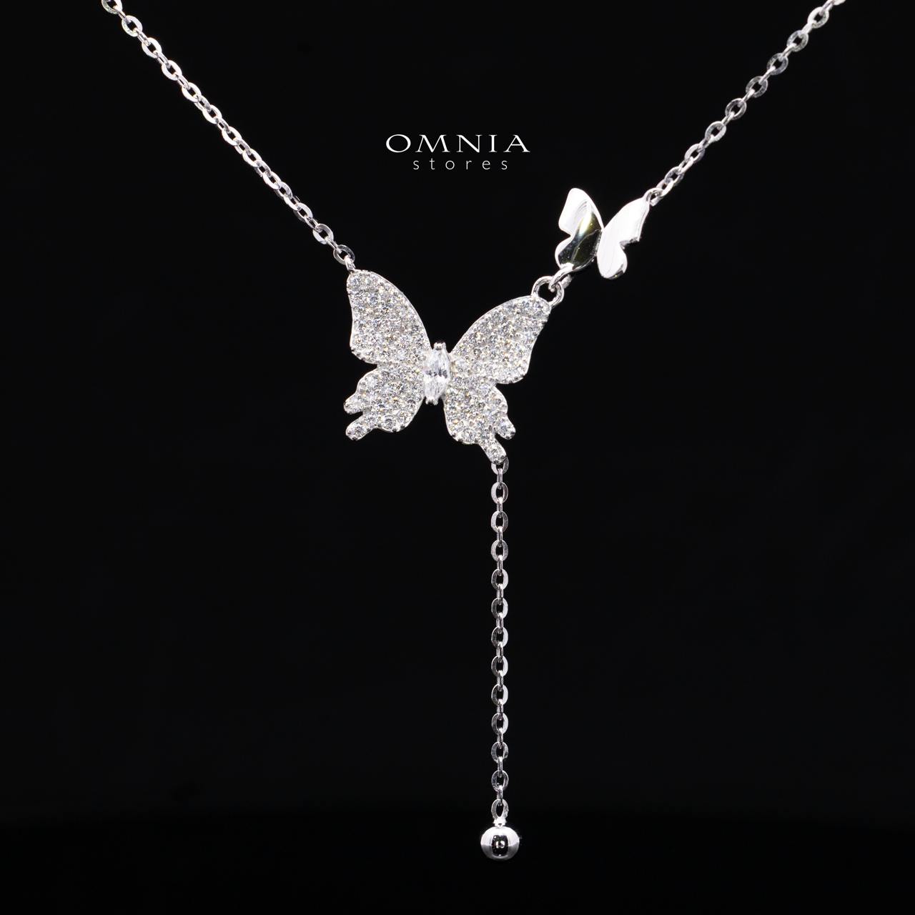 Delia Butterfly Design Necklace and Earrings Set in 925 Sterling Silver with High-Quality Premium Cubic Zirconia Stones