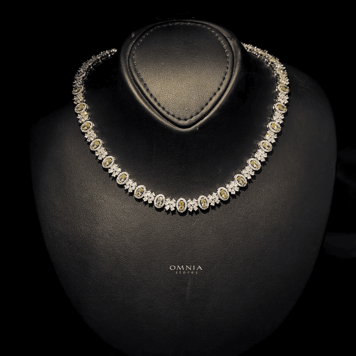 Omnia Mira Yellow Bridal Full Set Accessories in High Quality Zircon Stone Rhodium Plated - OMNIASTORES UAE