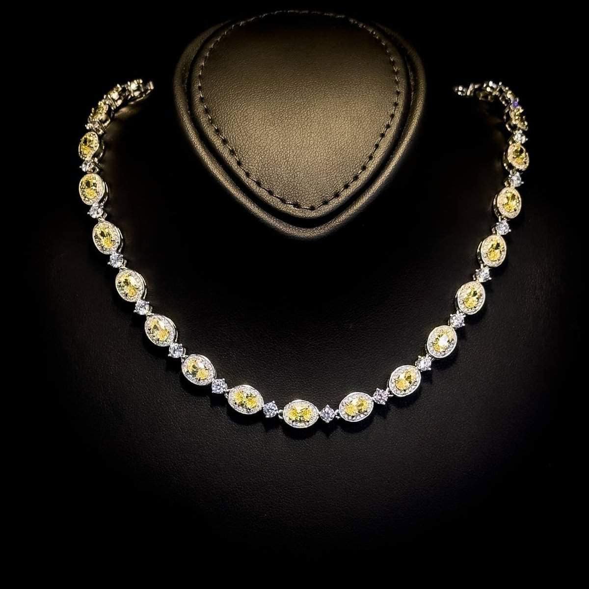 Omnia Asiya Yellow Necklace 925 Silver In High Quality Simulated diamonds - OMNIASTORES UAE