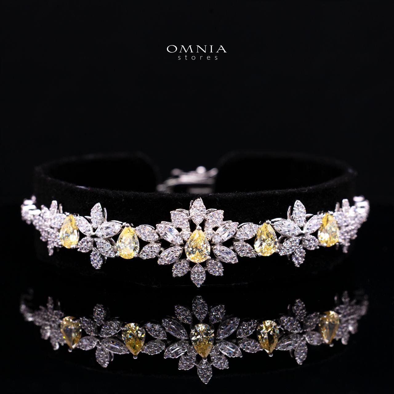 Aylara Yellow Luxury Bridal Full Jewelry Set with High-Quality Premium Simulated Diamonds