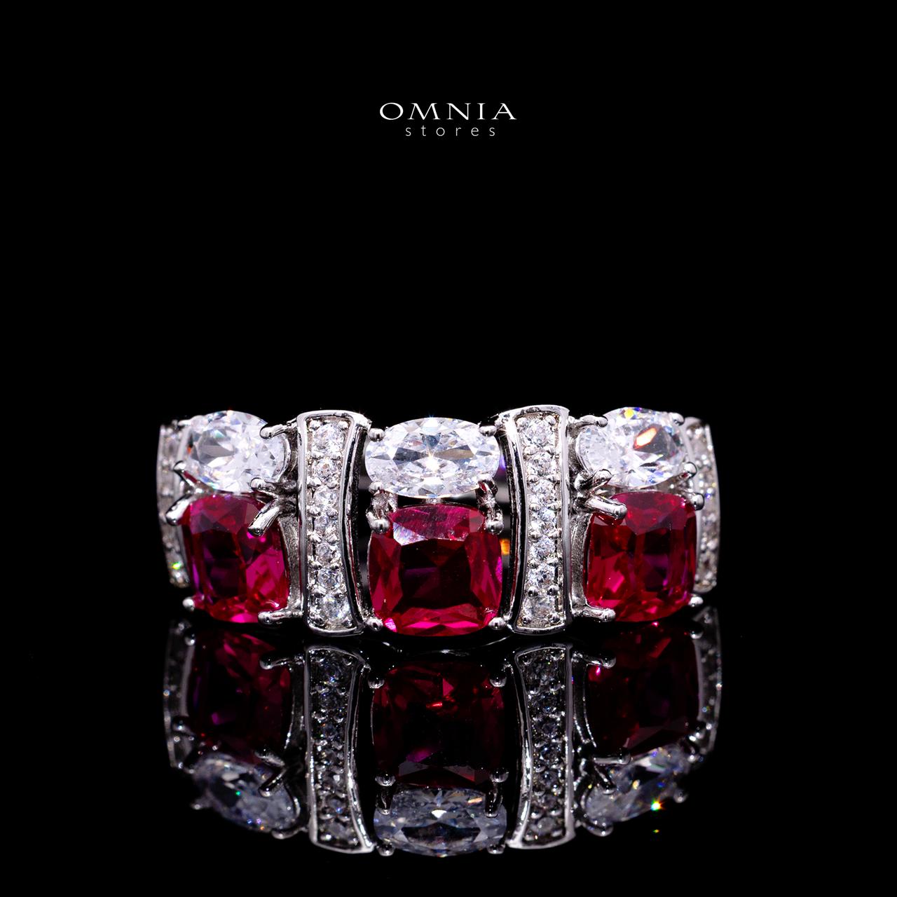 Marley Red Bridal Full Set with High-Quality Simulated Diamonds – Rhodium Plated