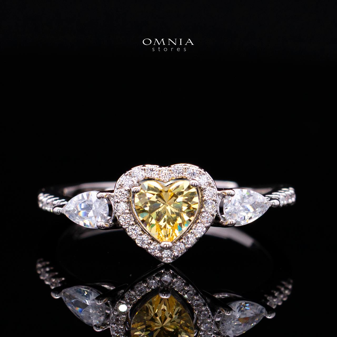 Talina Yellow Luxury Bridal Full Jewelry Set with High-Quality Premium Simulated Diamonds-Rhodium-Plated