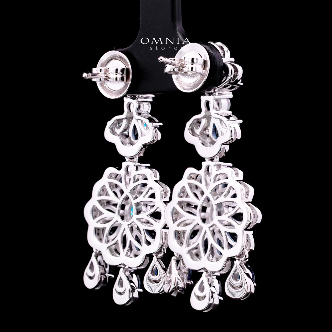 Rayna Blue Certified Lab Crafted Drop Earrings With High Quality 925 Silver
