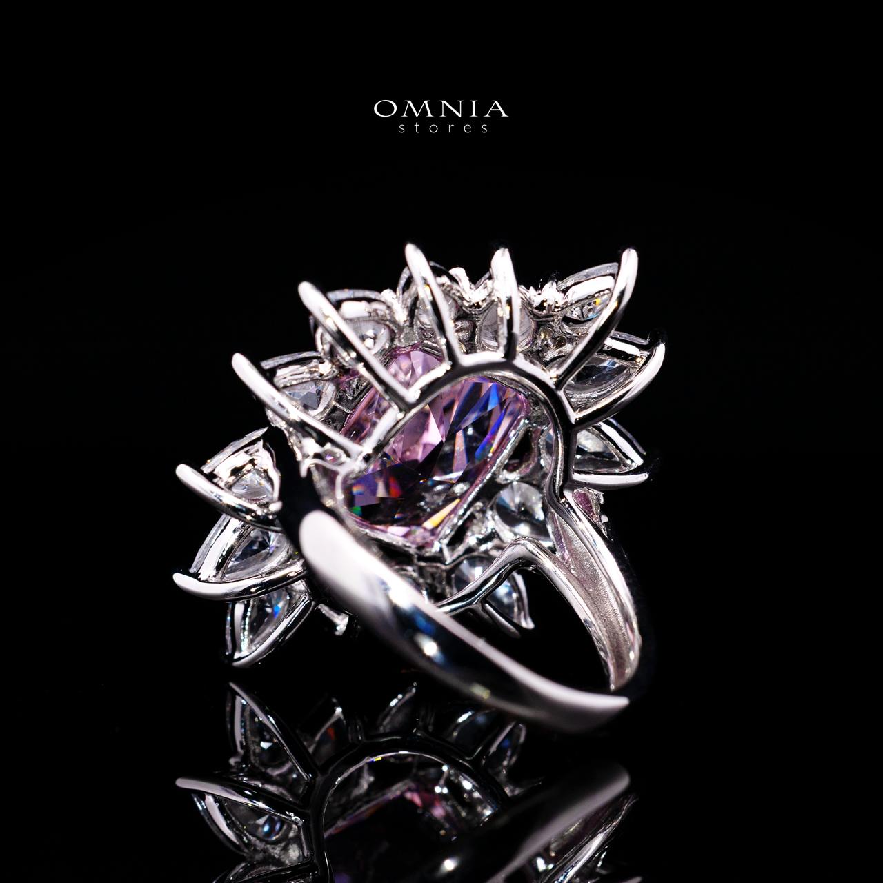 Lauryn Pink Ring with Certified Premium Simulated Diamonds in 925 Sterling Silver
