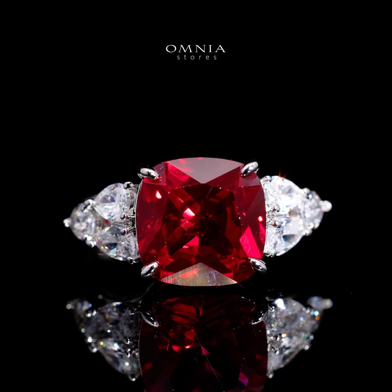 Nazaha Red Luxury Bridal Full Set with High-Quality Simulated Diamonds – Rhodium Plated