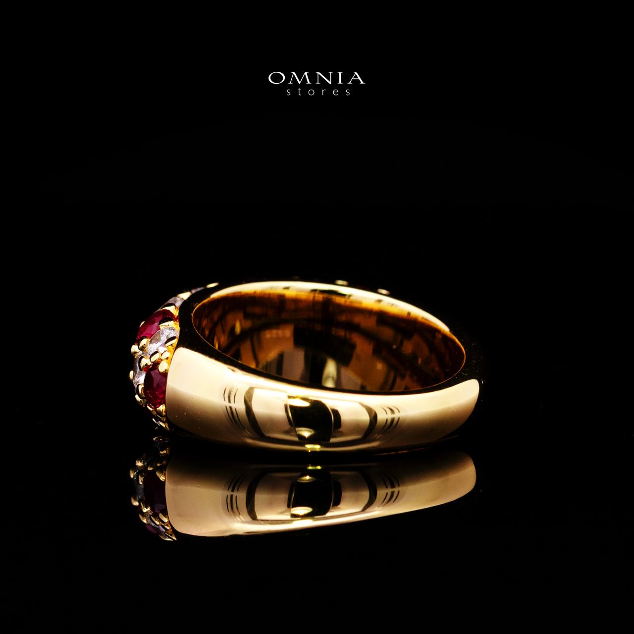 Angie Gold-Plated Ring with Certified Premium Simulated Diamonds in 925 Sterling Silver