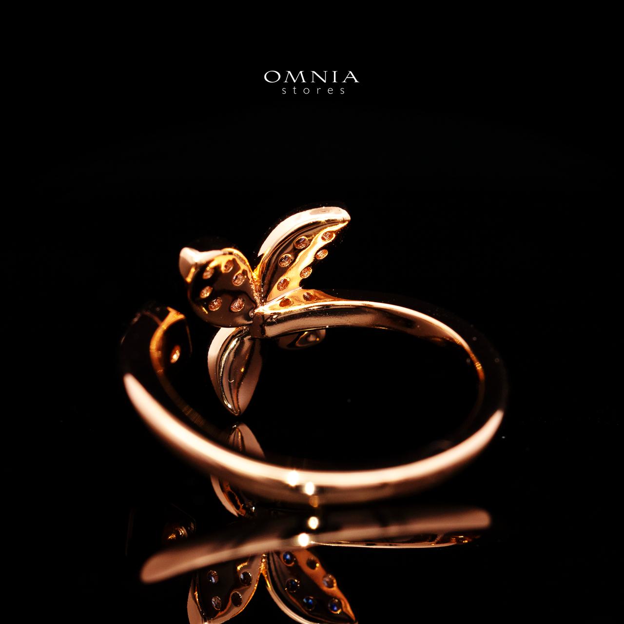 Althea Rose Gold Premium Rhodium-Plated Alloy Ring with High-Quality Simulated Diamonds