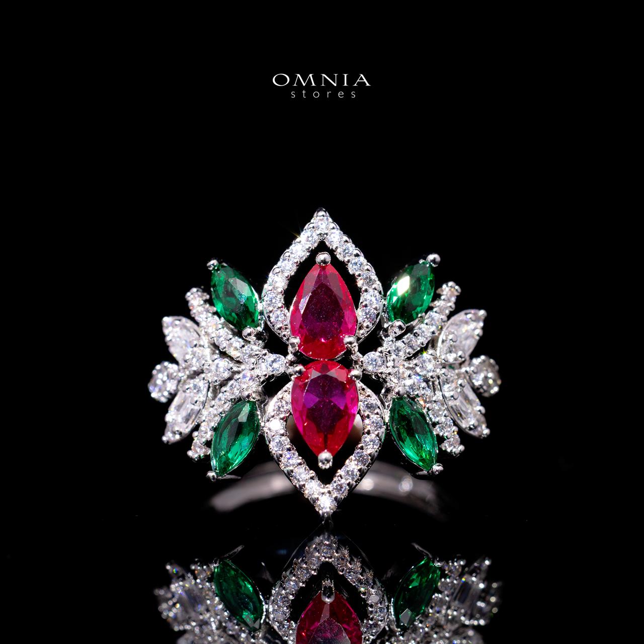 Simra Multicolor Luxury Bridal Full Set with High-Quality Simulated Diamonds – Rhodium Plated