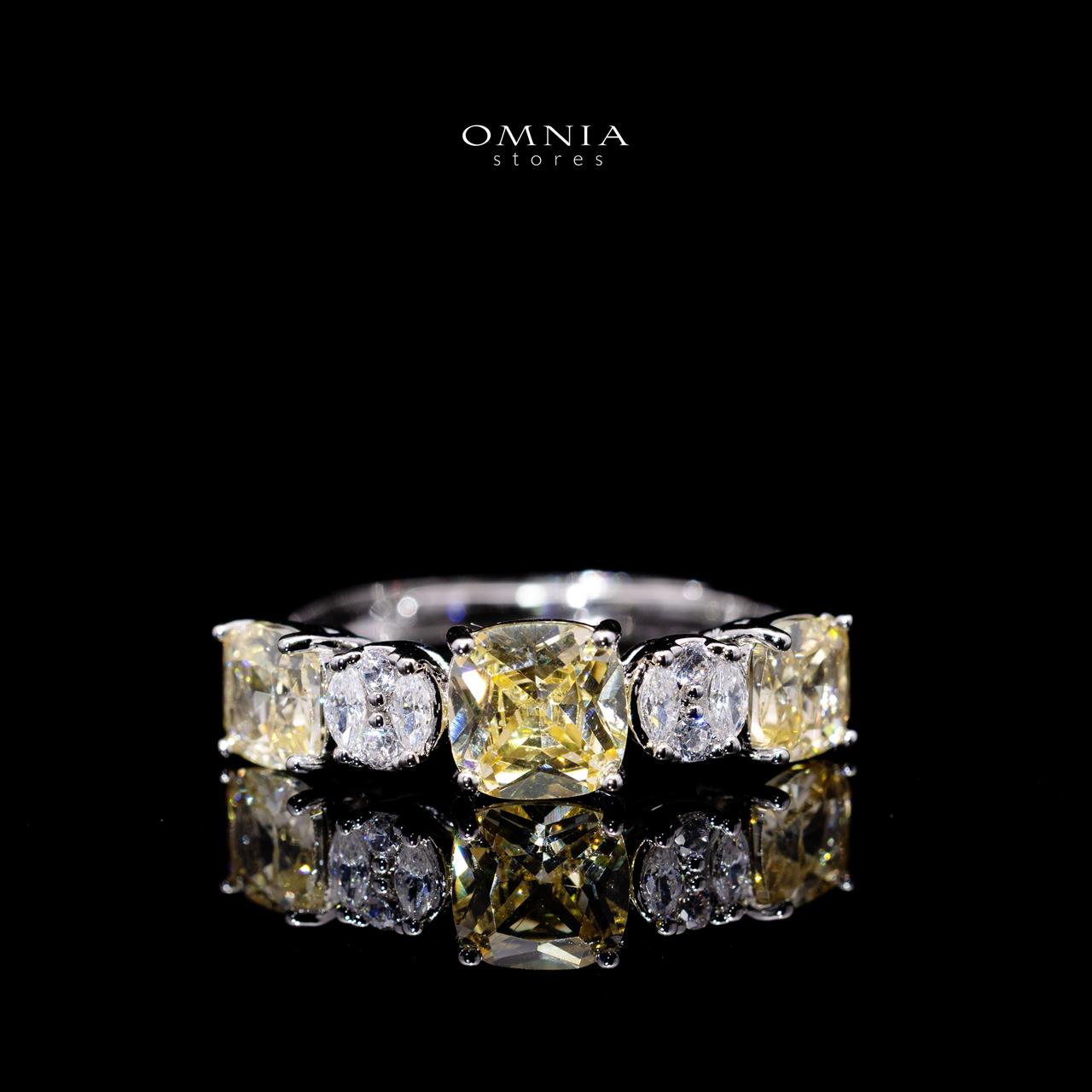 Maisie Yellow Luxury Bridal Full Set with High-Quality Simulated Diamonds – Rhodium Plated