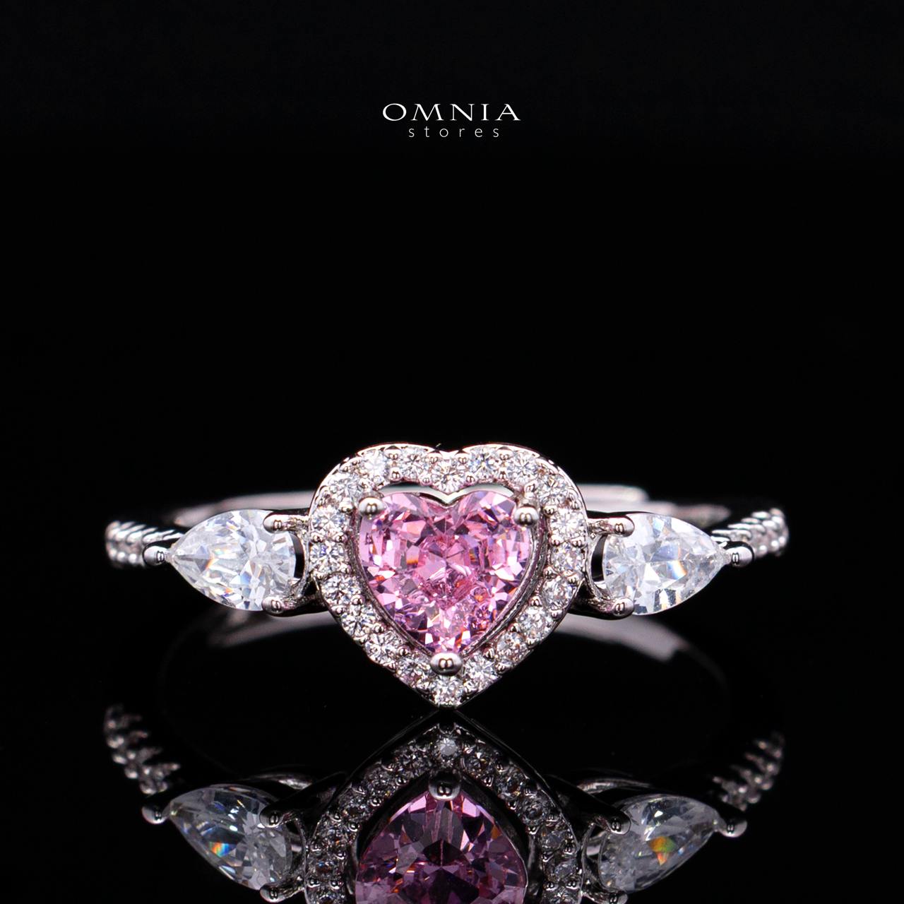 Talina Pink Luxury Bridal Full Jewelry Set with High-Quality Premium Simulated Diamonds-Rhodium-Plated