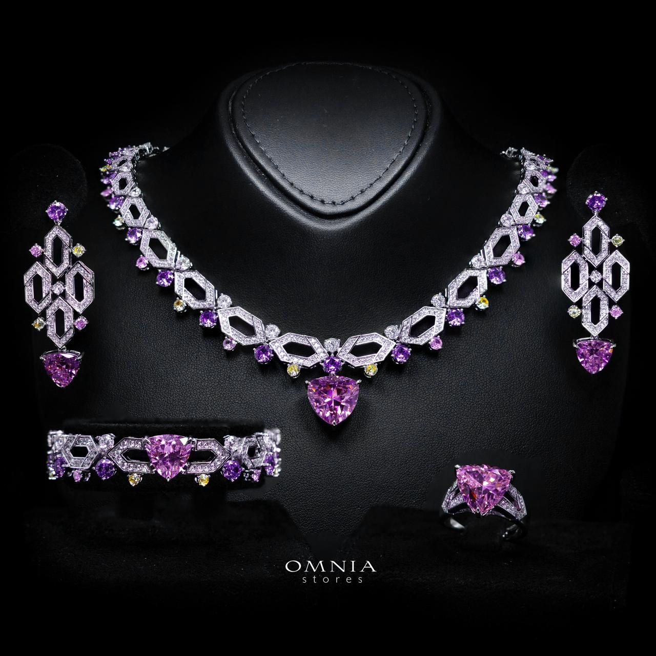 Elissa Multicolor Luxury Bridal Full Set with High-Quality Simulated Diamonds – Rhodium Plated