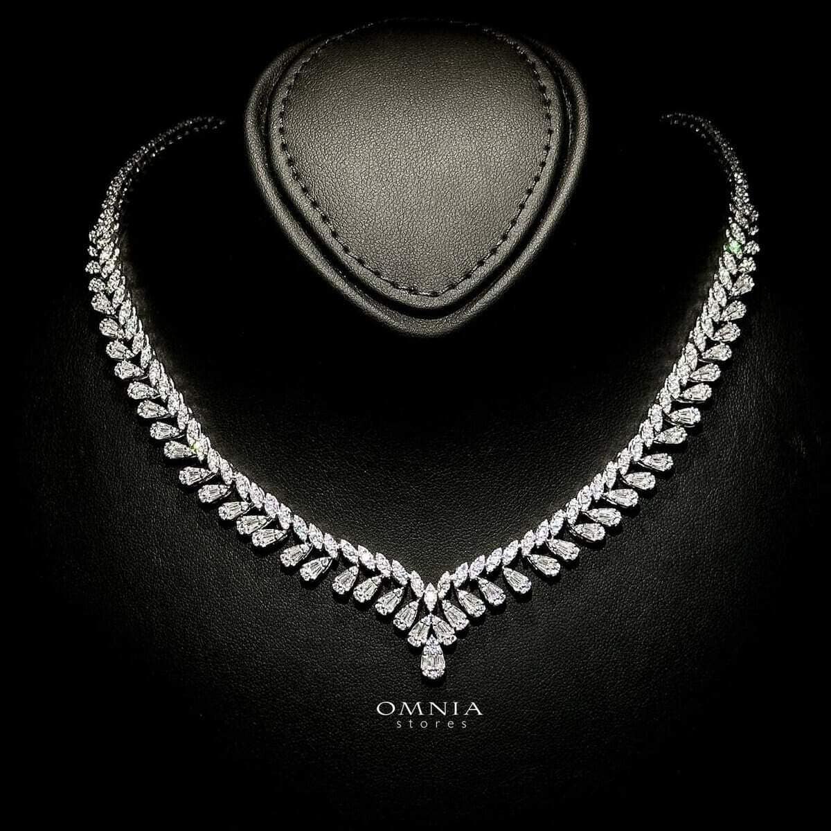 Omnia Aseel White Bridal Full Set in High Quality Zircon Stone Rhodium Plated - OMNIASTORES UAE