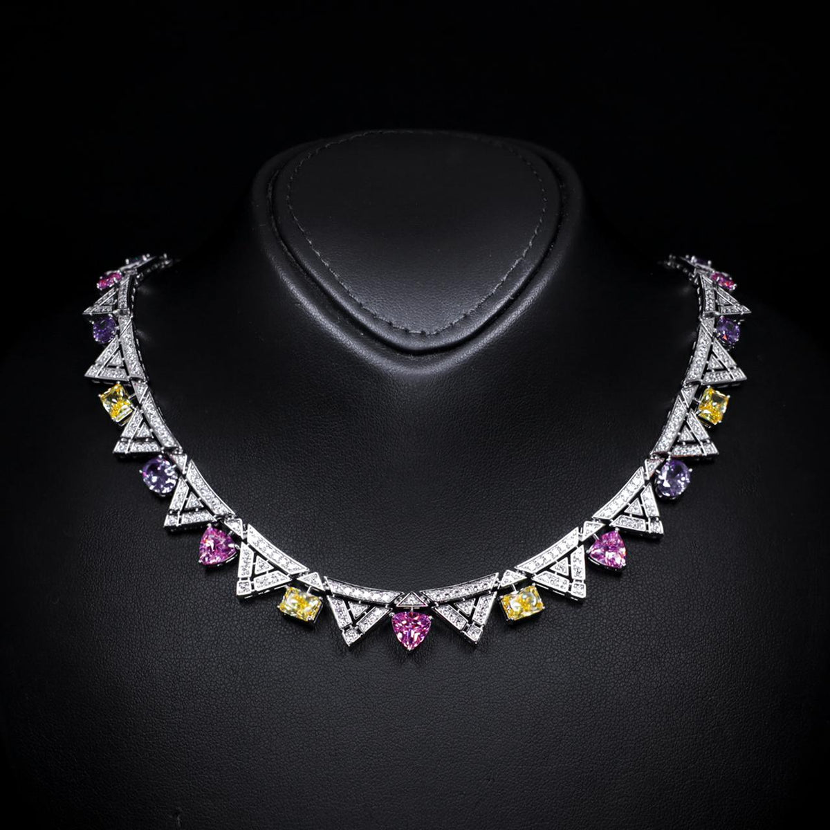 Inara Multicolor Luxury Bridal Full Set with High-Quality Zircon Stones Rhodium-Plated Finish
