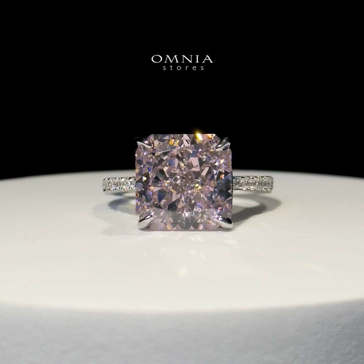 Omnia Beatrice Pink Ring 92.5 Pure Silver Jewelry in High Quality Simulated Diamonds - OMNIASTORES UAE