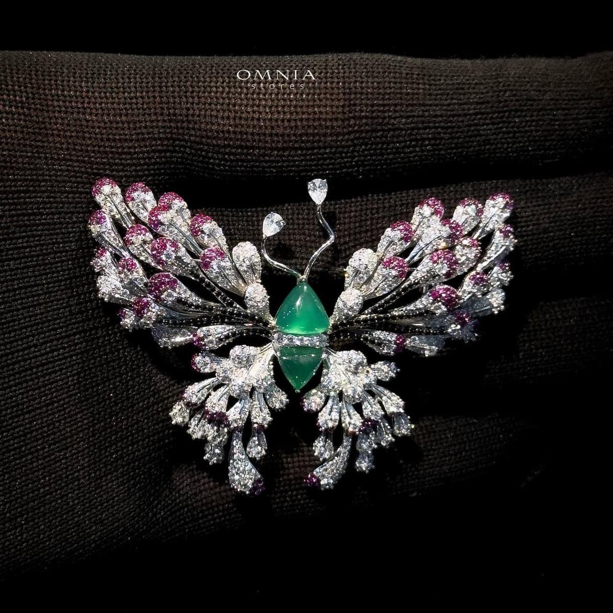 Omnia Omara Butterfly Brooch in 92.5 Pure Silver Tarnish Resistant Plating - OMNIASTORES UAE