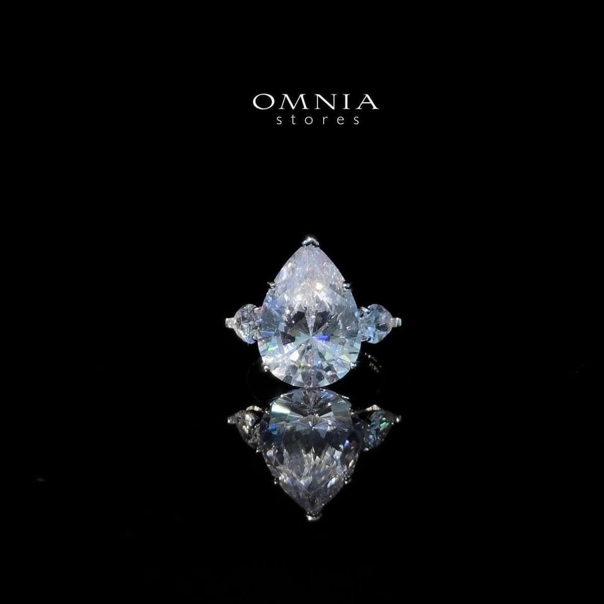 Omnia Carima White Ring 92.5 Silver in High Quality Simulated Diamonds - OMNIASTORES UAE
