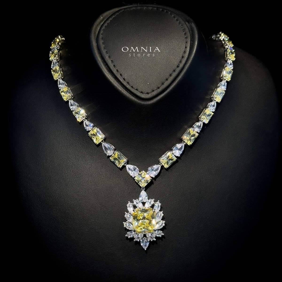 Omnia Ralia Yellow Necklace 92.5 Silver In High Quality Simulated diamonds - OMNIASTORES UAE
