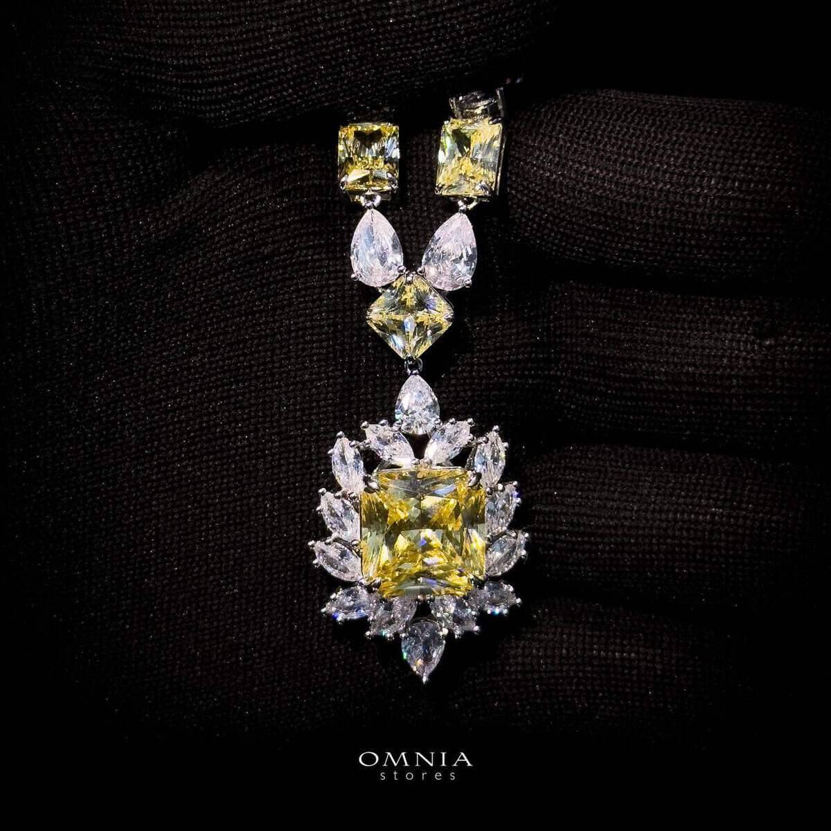Omnia Ralia Yellow Necklace 92.5 Silver In High Quality Simulated diamonds - OMNIASTORES UAE