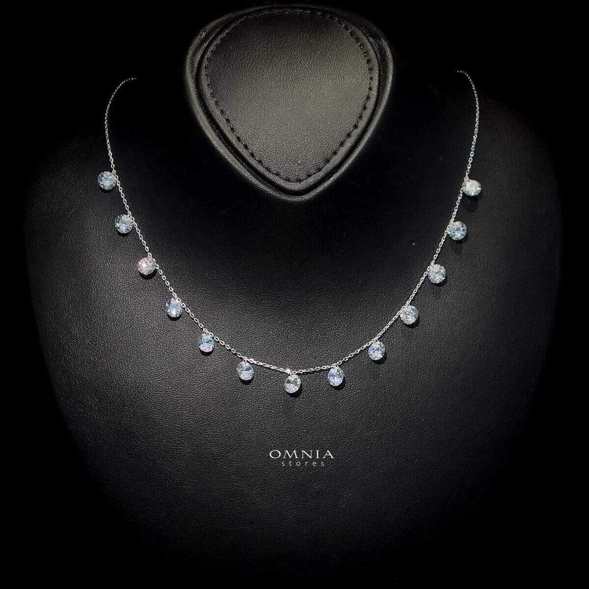Omnia Anara White Necklace 92.5 Silver In High Quality Simulated diamonds - OMNIASTORES UAE