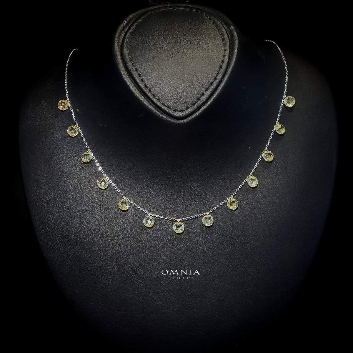 Omnia Anara Yellow Necklace 92.5 Silver In High Quality Simulated diamonds - OMNIASTORES UAE