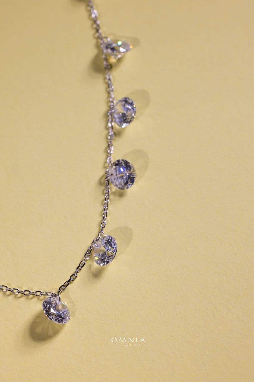 Omnia Anara White Necklace 92.5 Silver In High Quality Simulated diamonds - OMNIASTORES UAE