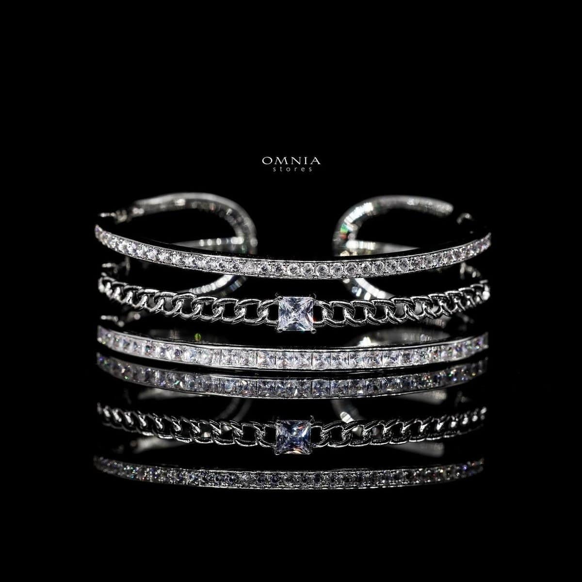 Omnia Asya Bangle and Ring Set in High Quality Zircon Stone - OMNIASTORES UAE