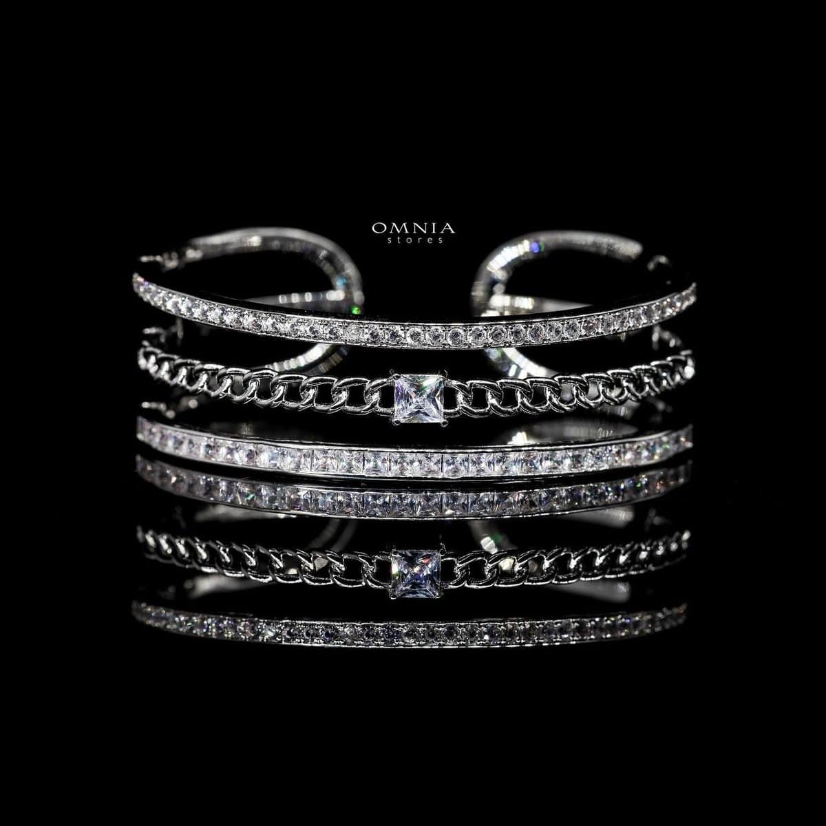 Omnia Asya Bangle and Ring Set in High Quality Zircon Stone - OMNIASTORES UAE