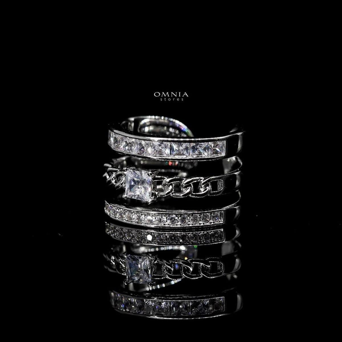 Omnia Asya Bangle and Ring Set in High Quality Zircon Stone - OMNIASTORES UAE