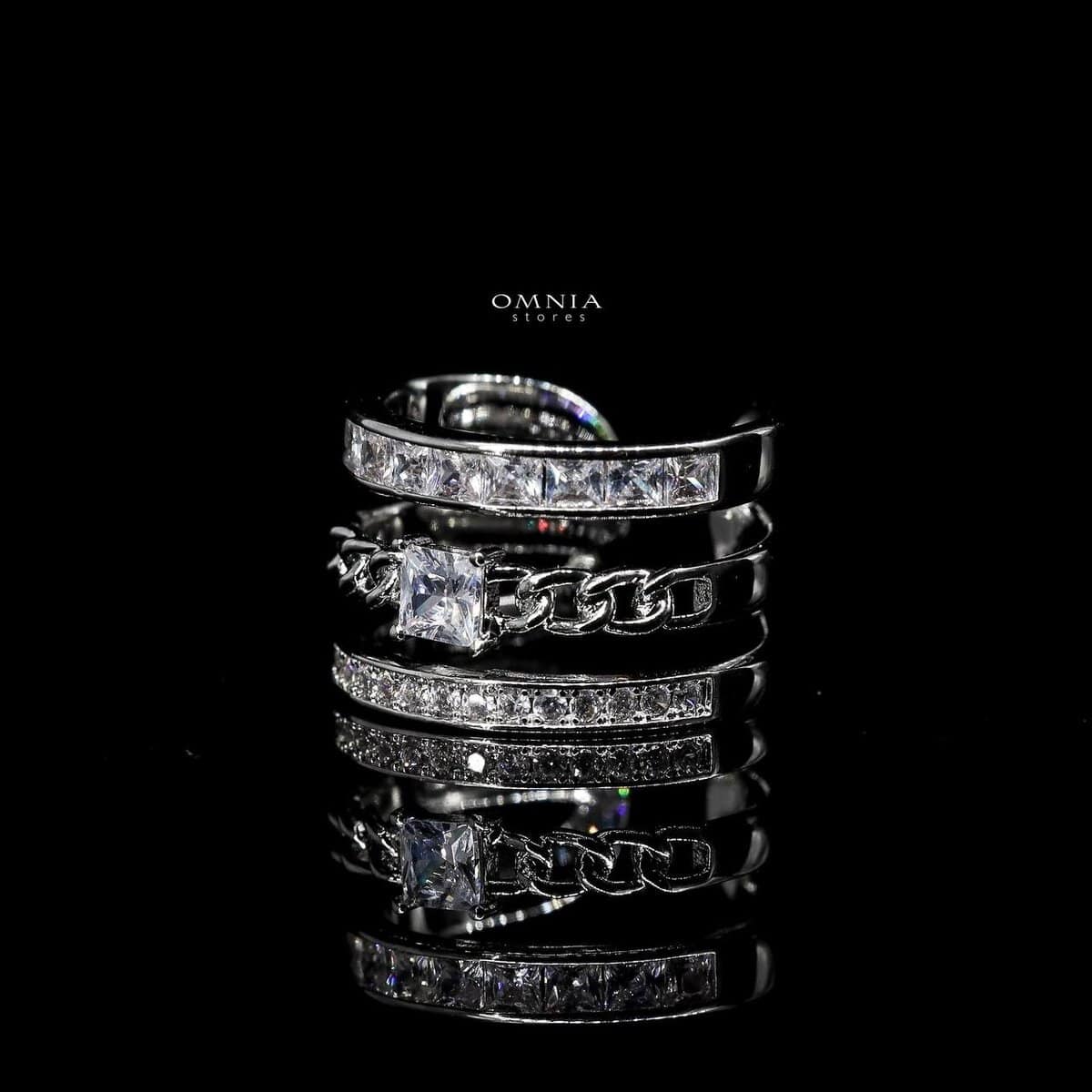 Omnia Asya Bangle and Ring Set in High Quality Zircon Stone - OMNIASTORES UAE