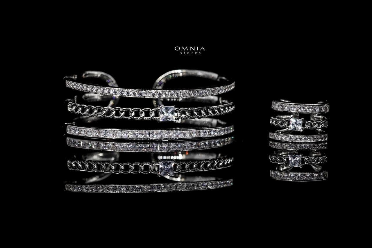 Omnia Asya Bangle and Ring Set in High Quality Zircon Stone - OMNIASTORES UAE