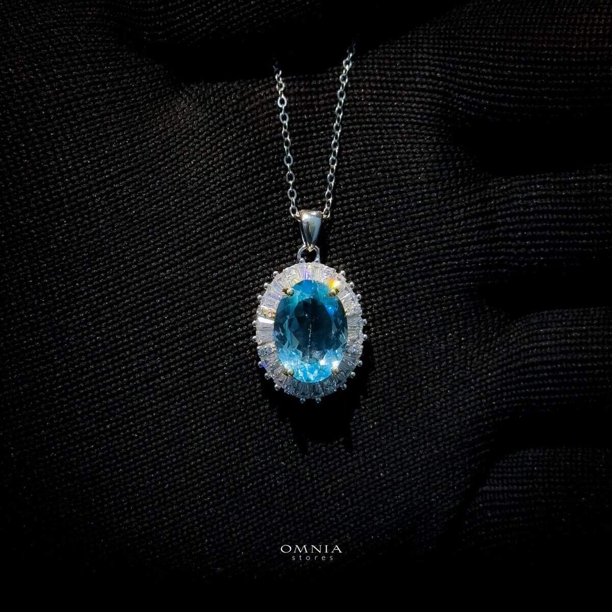 Omnia Shanza Necklace In 92.5 Silver High Quality Topaz Stone - OMNIASTORES UAE