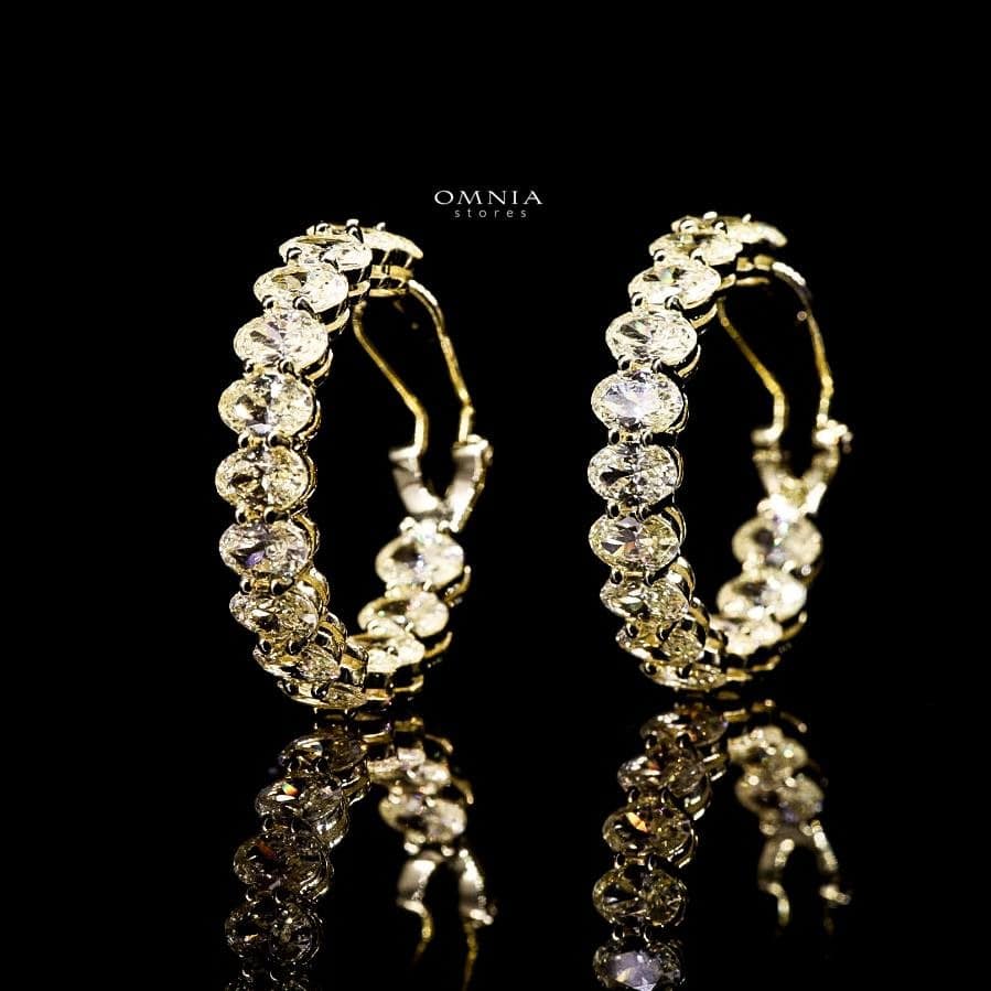 Omnia Asiri Earrings 925 Silver In High Quality Simulated diamonds - OMNIASTORES UAE