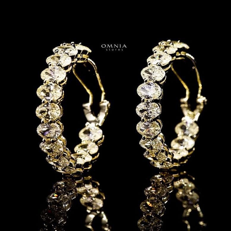 Omnia Asiri Earrings 925 Silver In High Quality Simulated diamonds - OMNIASTORES UAE