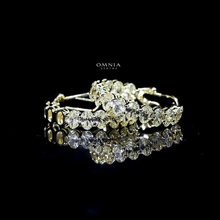 Omnia Asiri Earrings 925 Silver In High Quality Simulated diamonds - OMNIASTORES UAE
