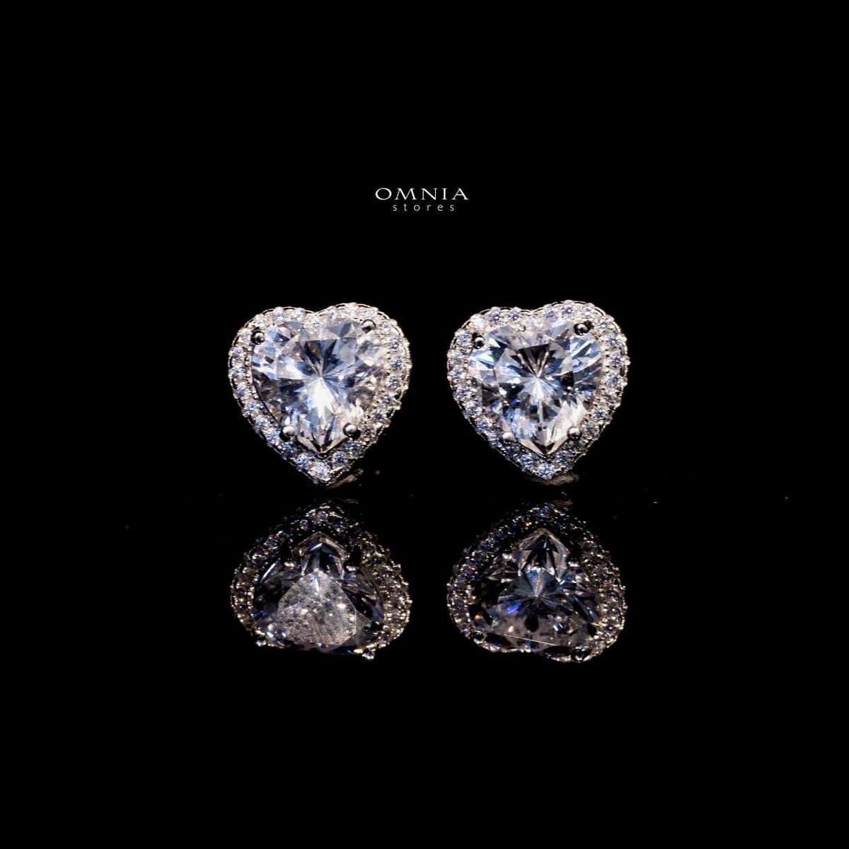 Omnia Latifa White Stud Earrings In 92.5 Silver High Quality Simulated diamonds - OMNIASTORES UAE