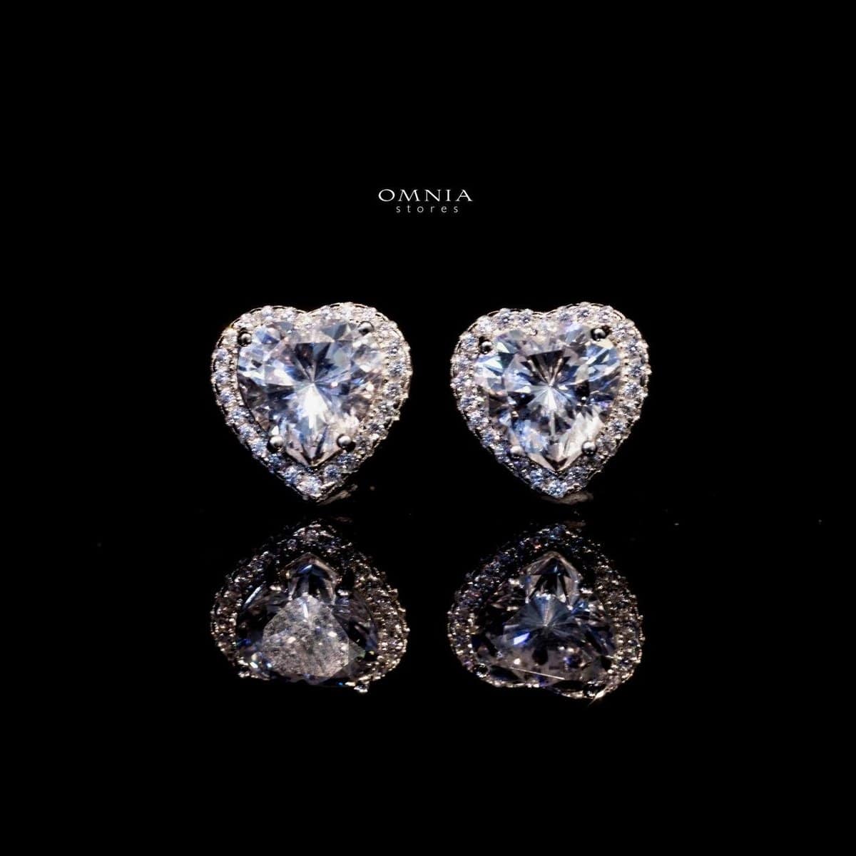 Omnia Latifa White Stud Earrings In 92.5 Silver High Quality Simulated diamonds - OMNIASTORES UAE
