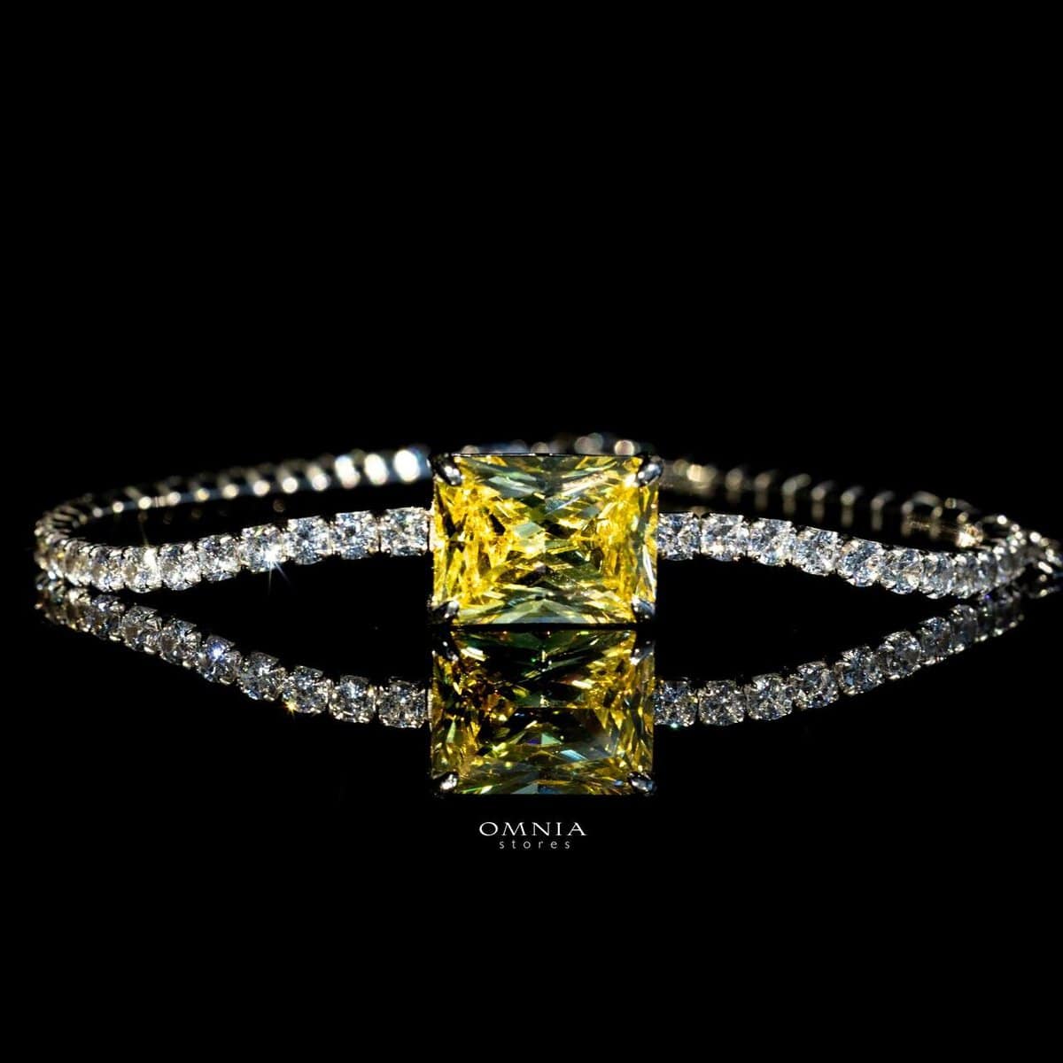 Omnia Gabrielle Yellow Bracelet In 92.5 Silver High Quality Simulated Diamonds - OMNIASTORES UAE