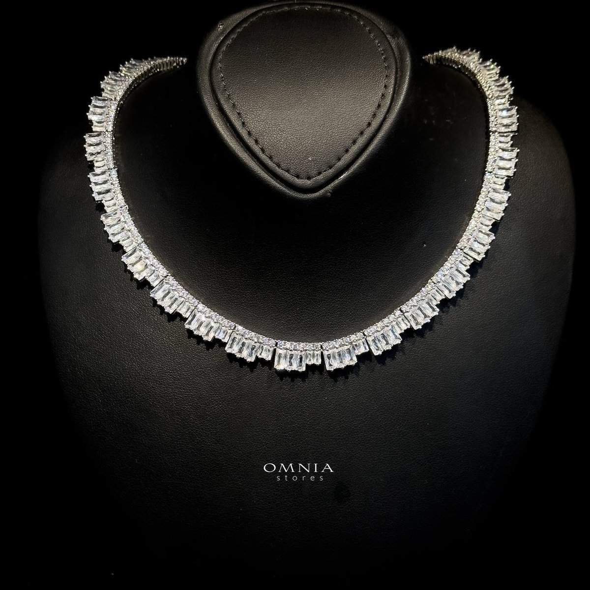 Omnia Izabella White Bridal Full Set High Quality Zircon Stone in Rhodium Plated - OMNIASTORES UAE