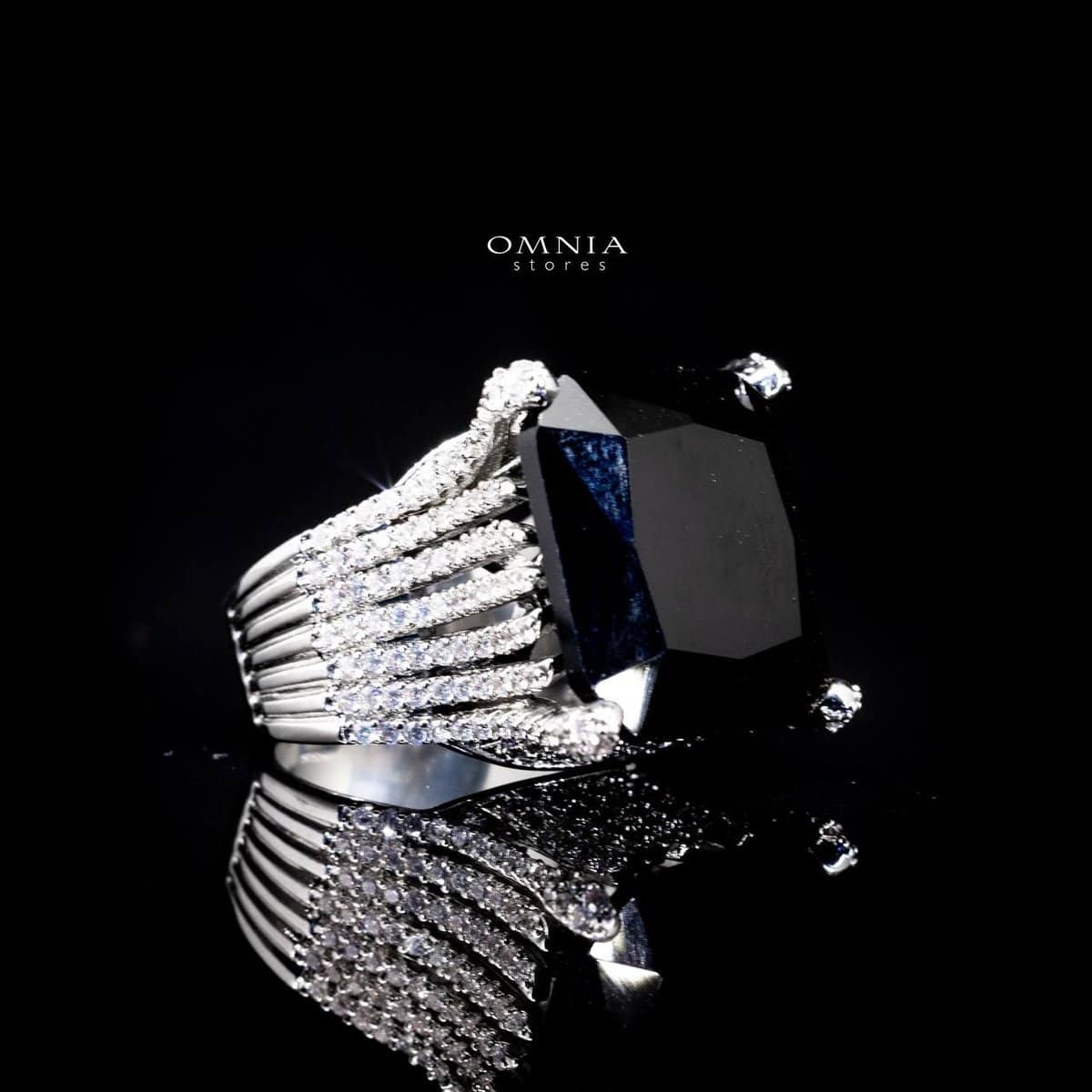 Omnia Janet Black Ring Accessories in High Quality Copper Gold Plated - OMNIASTORES UAE