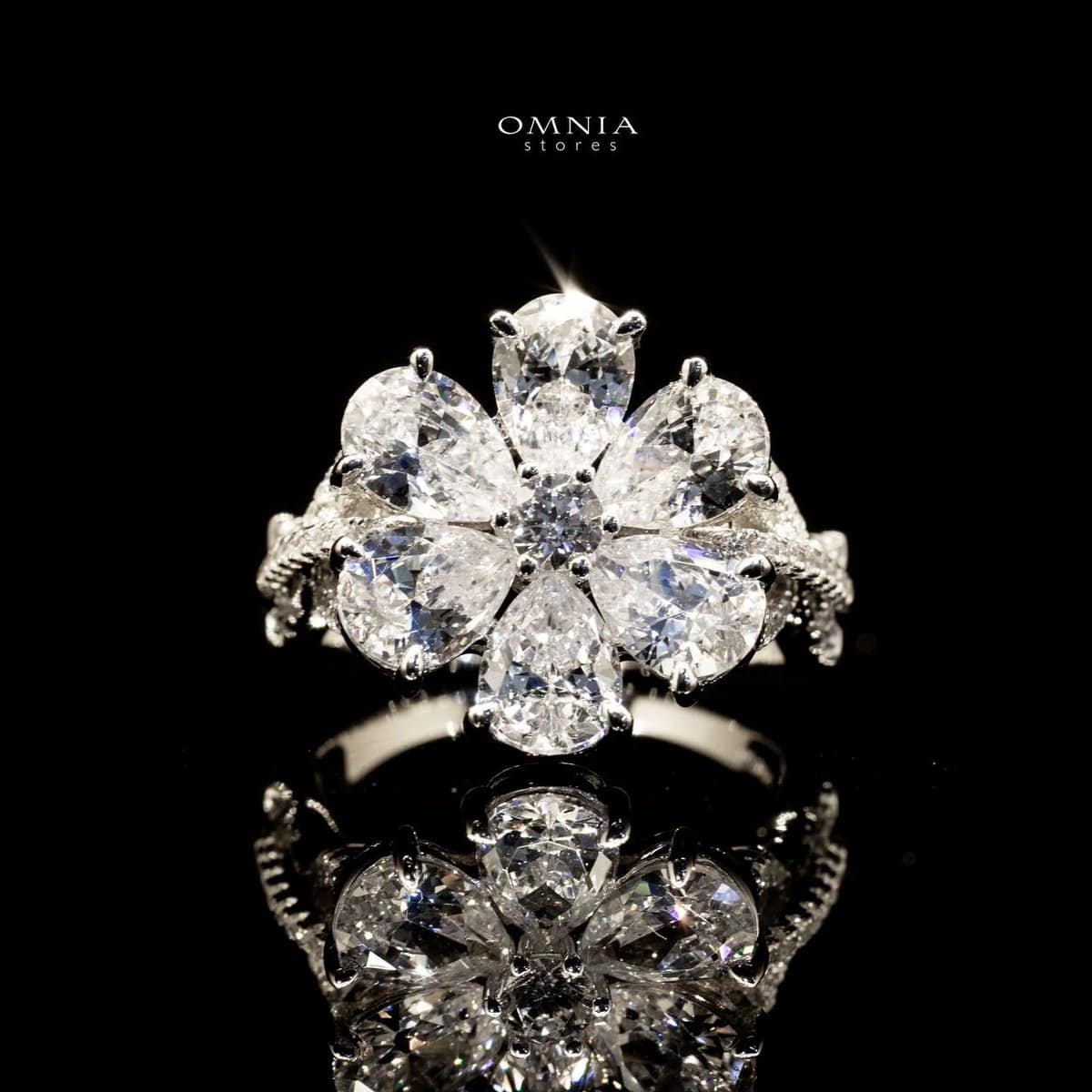 Omnia Chafia white 0.75 Carat Ring 92.5 Silver High Quality Simulated diamonds - OMNIASTORES UAE